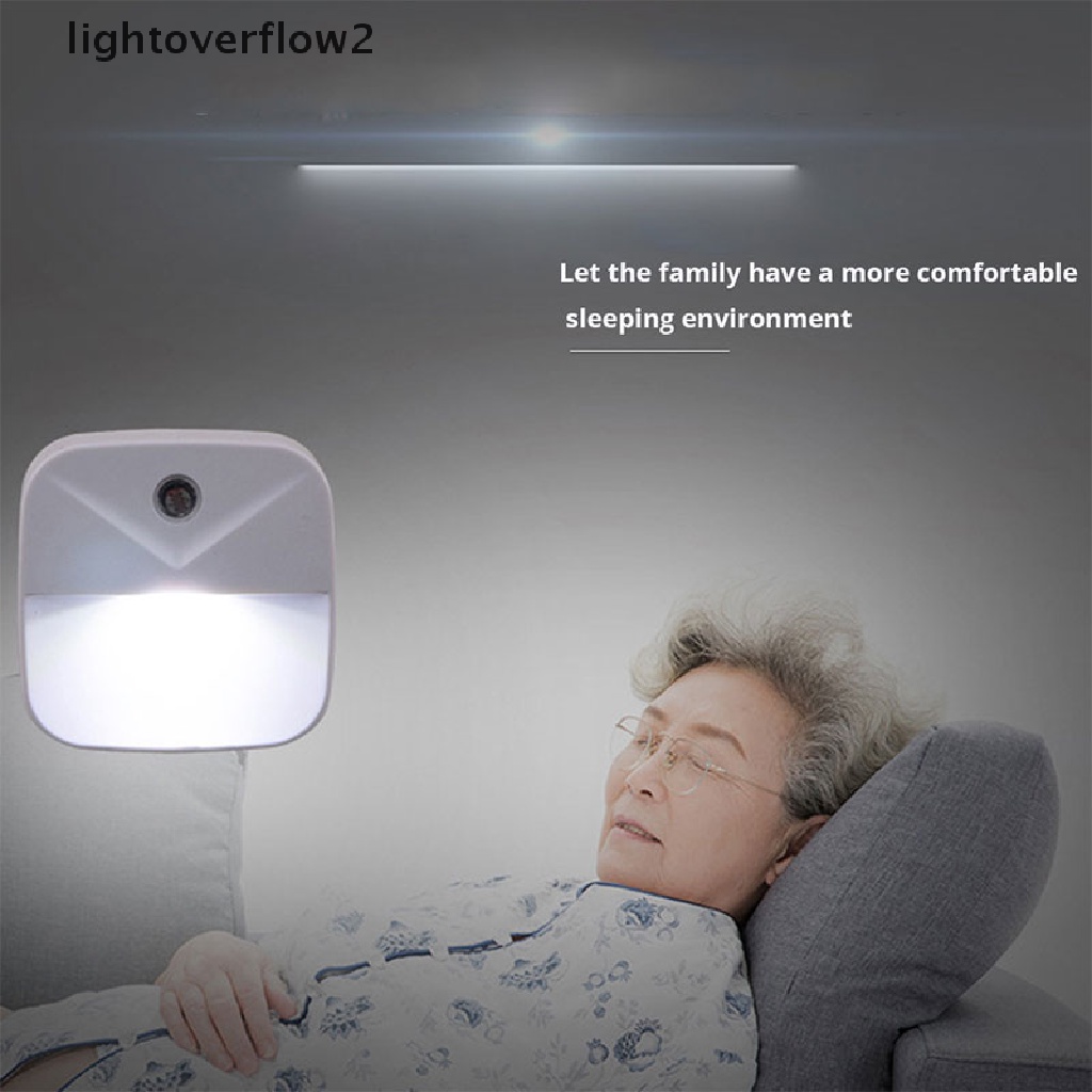 (lightoverflow2) Lampu Malam LED Wide Angle Dengan Sensor Hemat Energi