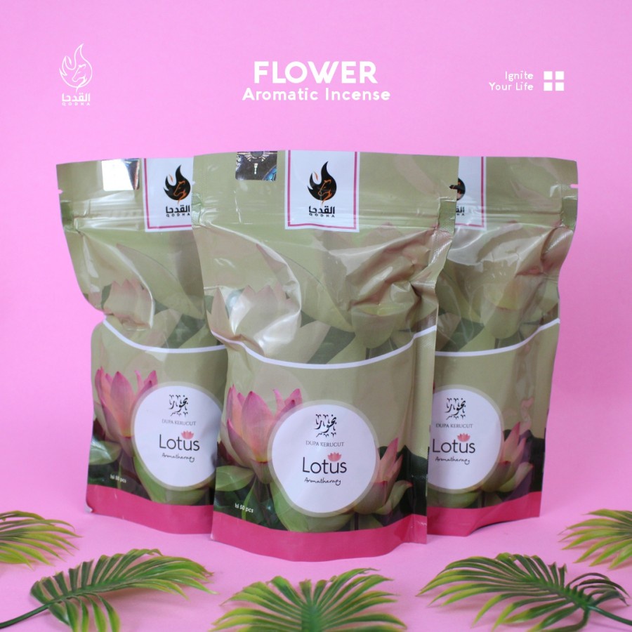 Bukhur Buhur Dupa Kerucut Aromaterapi Qodha isi 50 Pcs Aroma LOTUS