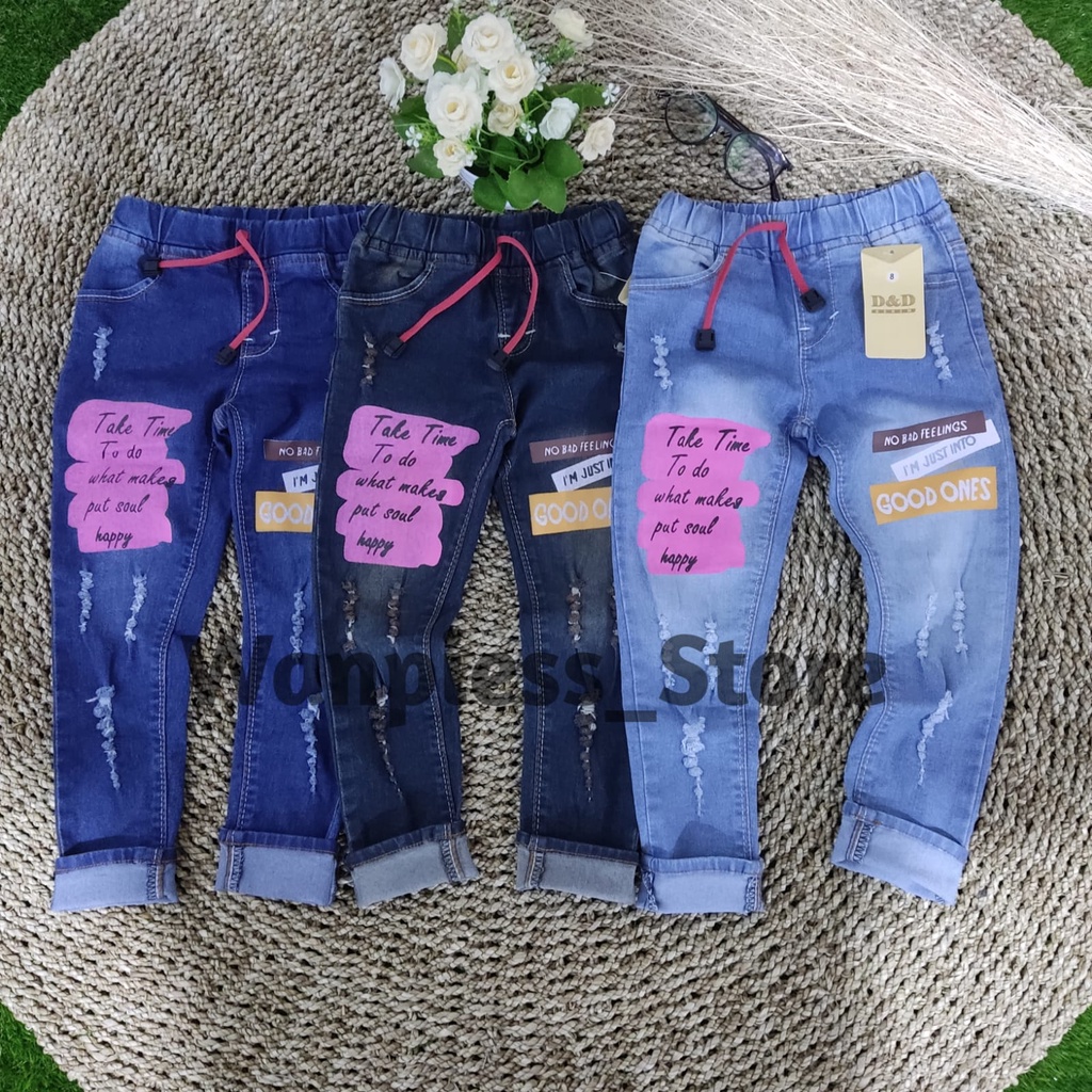 Celana Jeans Anak Perempuan Umur 6-9 Tahun | KAIN JEANS STRECH PREMIUM