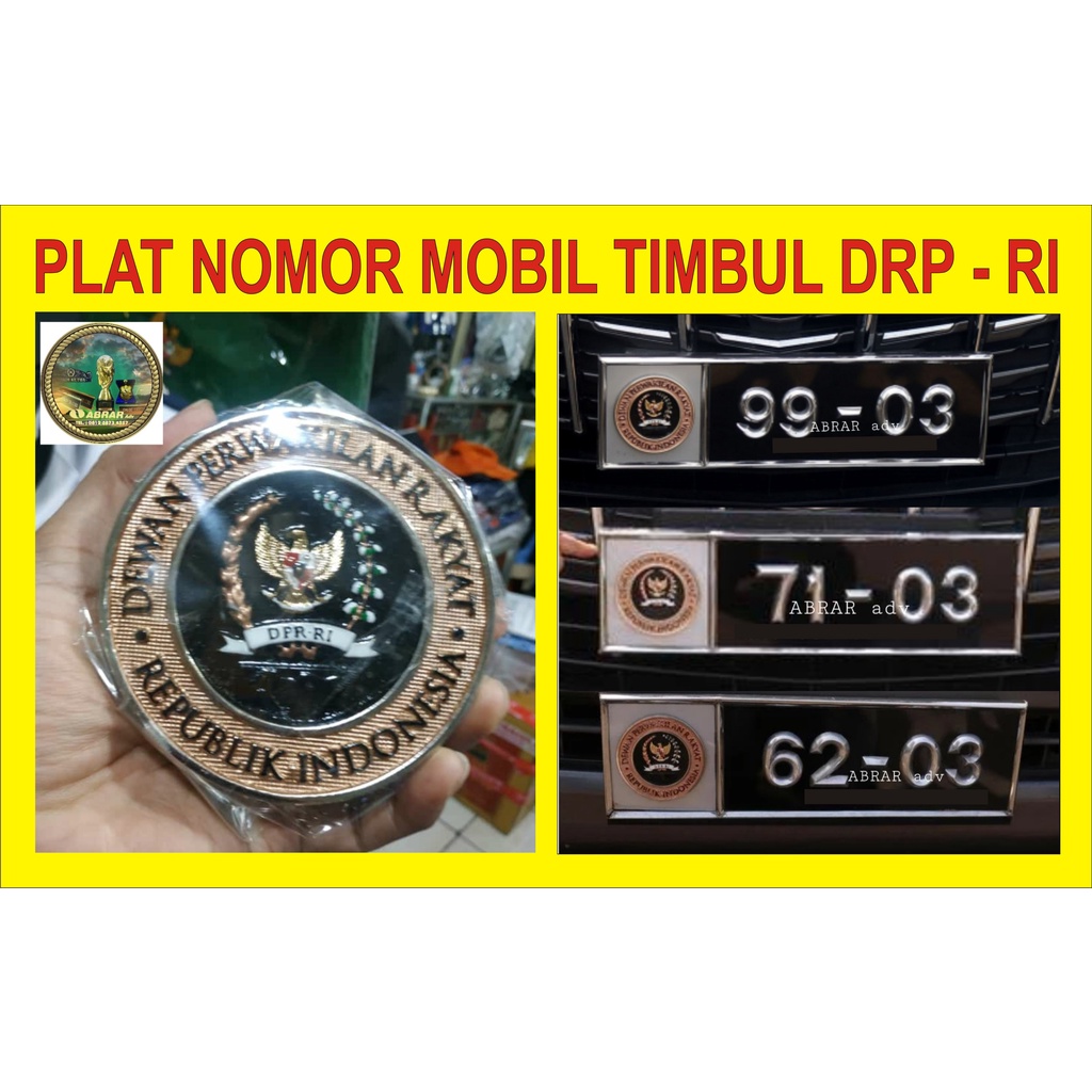 Plat mobil DPR RI, TNI,  JAKSA, POLRI-custom