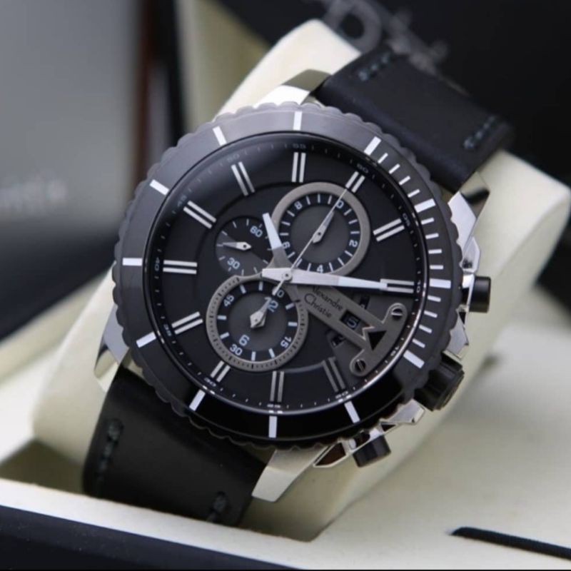 Jam Tangan Pria Alexandre Christie Ac 6527 Mc Silver Black Original Fashion Pria