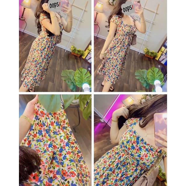 New Baju Dress Wanita Daster Pesta Hangout Leopard Polkadot Flower Vintage Kekinian Korean Style All