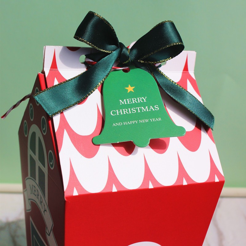 BXCH paperbag candy rumah permen box kotak natal christmas bingkisan - Merah