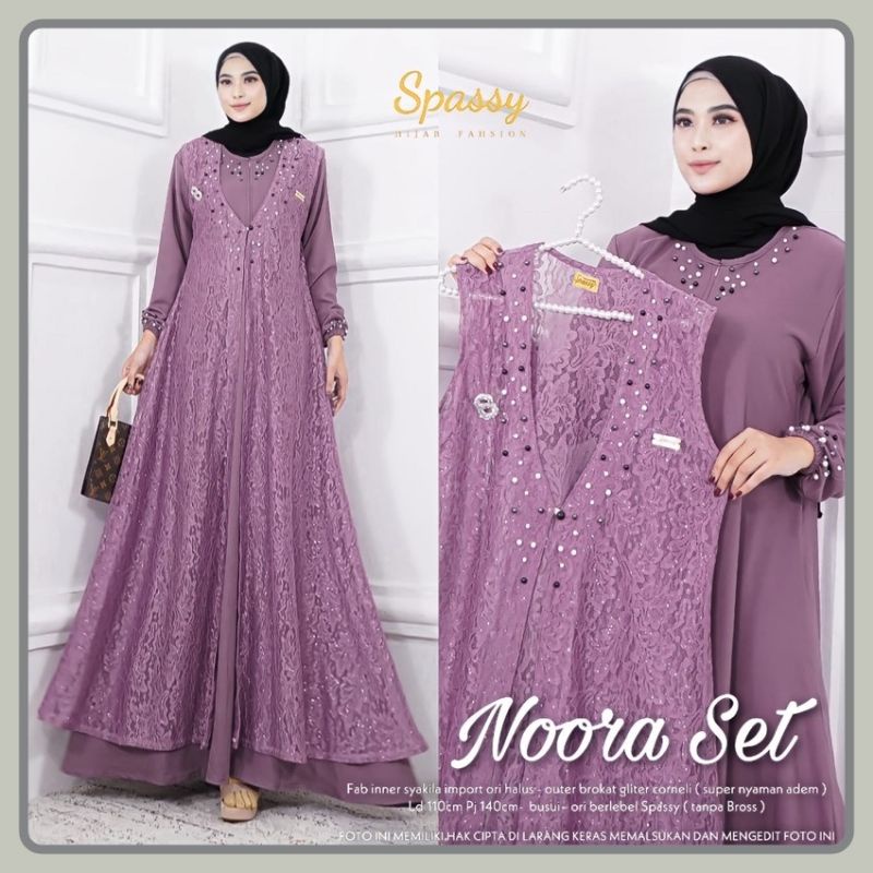 OFFICIAL STORE - NOORA SET BY SPASSY HIJAB ORIGINAL - GAMIS SPASSY TERBARU