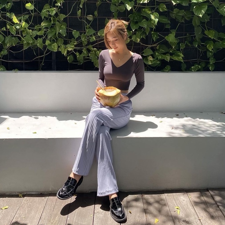 [LC] Pluffyschoice Venice CROP Top V-neck Atasan Wanita Lengan Panjang Bahan Jersey S-XXL Bigsize-6