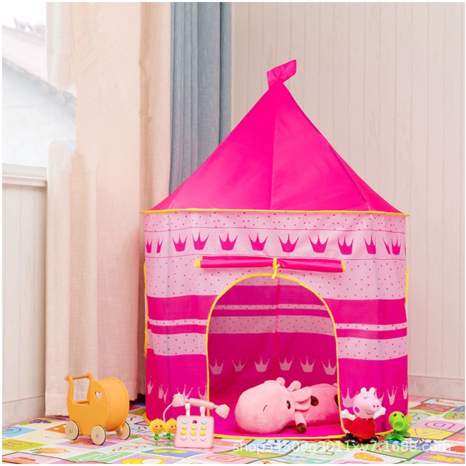 Tenda Istana Anak Bermain Camping Indoor Outdoor / Tenda Camping Castle Anak JUMBO / Tenda Praktis-Tent CASTLE PINK TUA