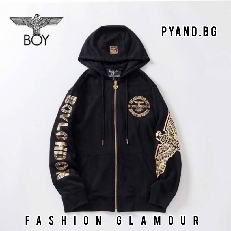 BOY28 SWEATER HOODIE BOY LONDON GOLD ZIPPER ULAR IMPORT PRIA WANITA ASIA EROPA KOREA AMERIKA