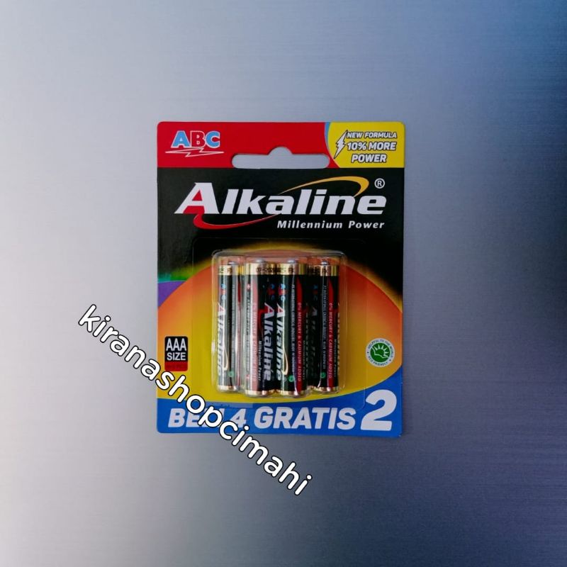 ABC Alkaline AAA isi 6 pcs / A3 / baterai / battery / batu batre