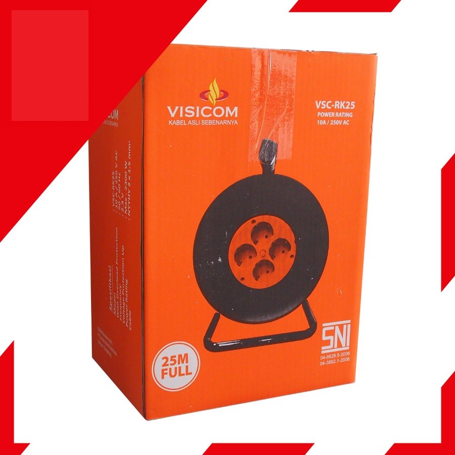 Kabel Roll Visicom 4 lubang 25 M Full SNI High Quality VSC-RK25