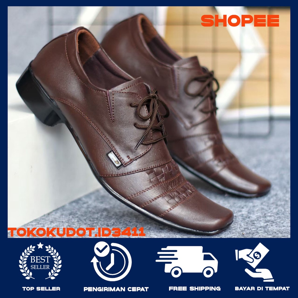Sepatu Pantofel Formal Pria Kerja Kantor Kulit Asli Original Import