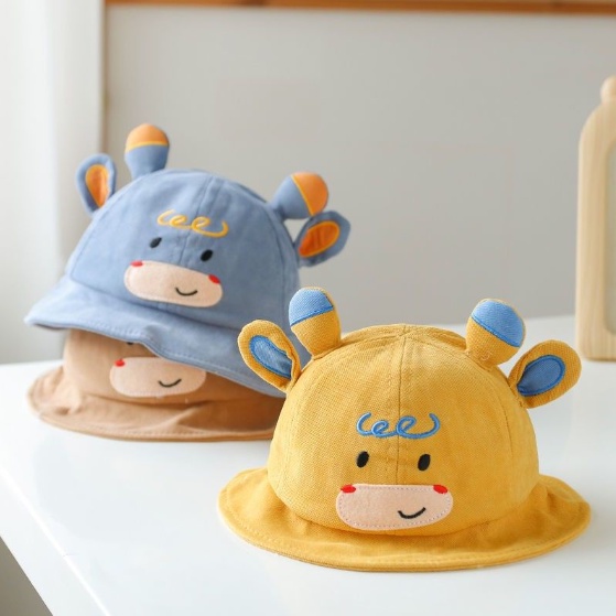 Import High Quality 1-4 Tahun Topi Bucket Cow Tanduk Bucket Cow Fisherman Baby Hat Import CBKS VC