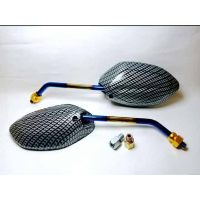 Spion beat carbon tangkai panjang twotone