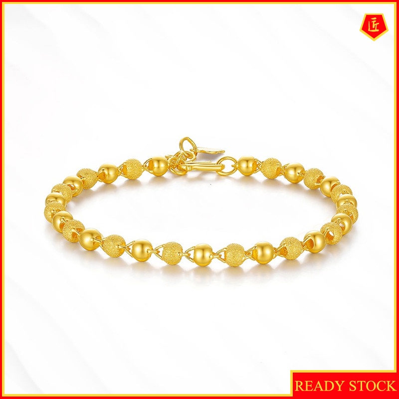 [Ready Stock]Stylish Glossy Frosted Beads Gold Bracelet