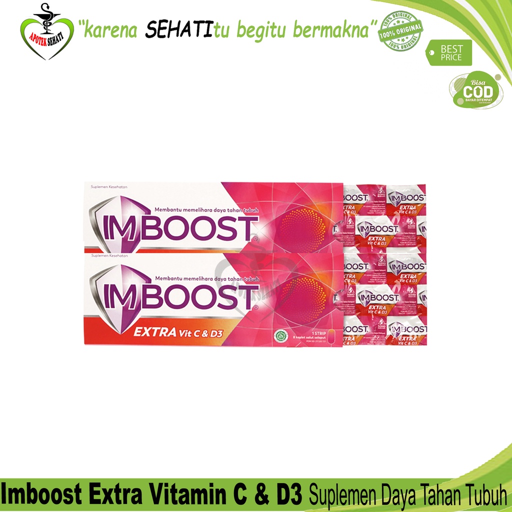 Imboost Extra Vitamin C dan D3 8 Tablet Suplemen Kesehatan