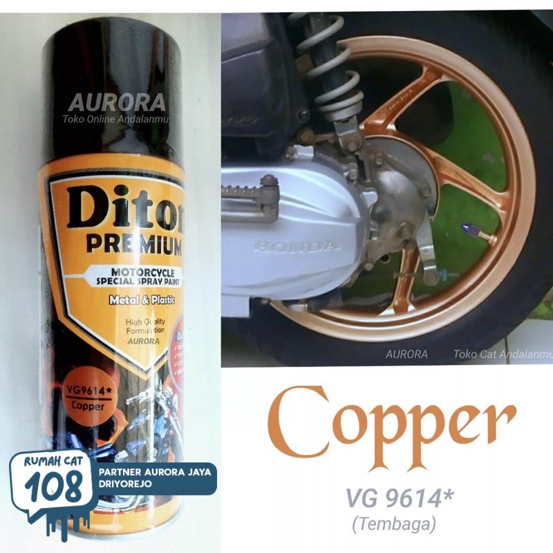 

Rumah Cat - DITON PREMIUM COPPER VG9614 pilok pilox pylox cat semprot motor mobil sepeda | Rumah Cat Mobil dan Motol