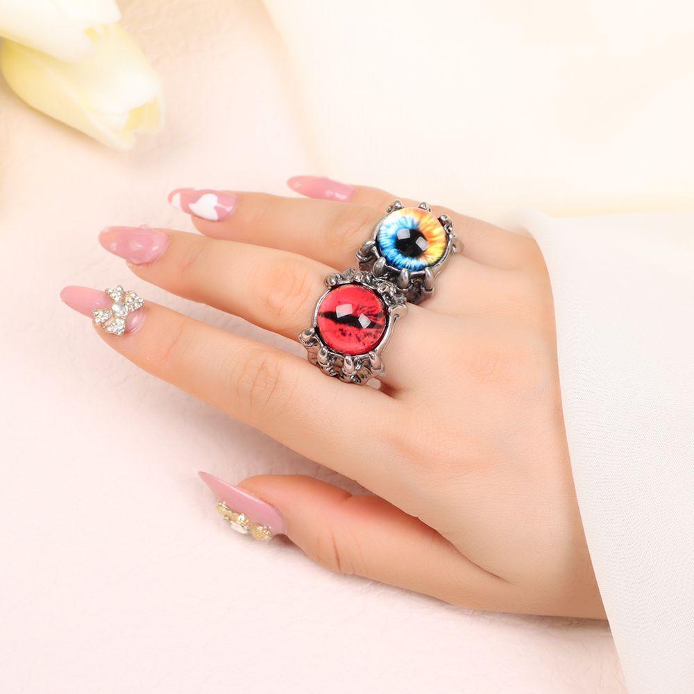 Preva Evil Eye Rings Bar Perhiasan Mata Jahat Biker Gothic Hip Hop Motor Pesta