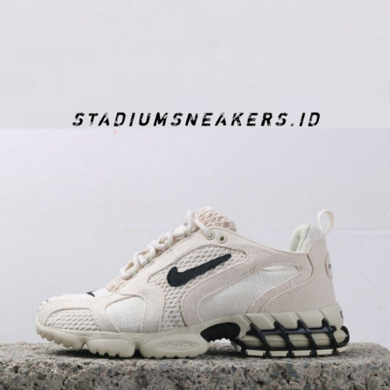 stussy x nike air zoom spiridon kukini white