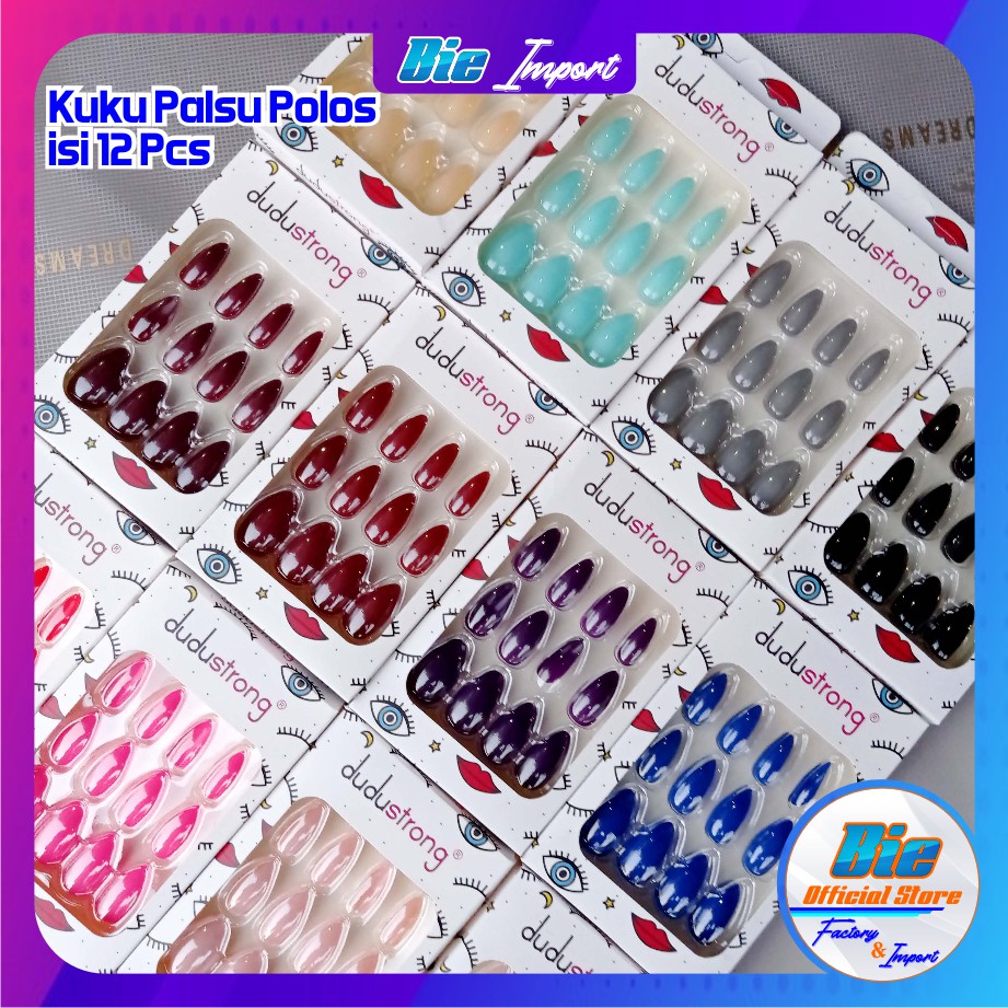 Kuku Palsu Full Color Premium isi 12 Pcs