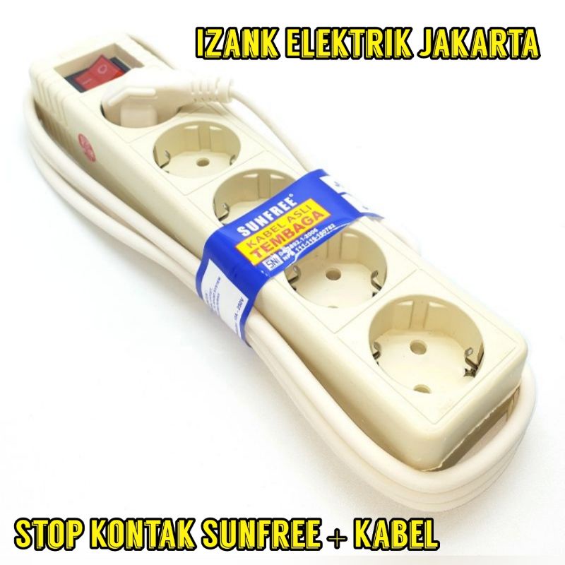 STOP KONTAK COLOKAN 2LUBANG / 3LUBANG / 4LUBANG / 5LUBANG PANJANG KABEL 1,5M 3M 5M Stop Kontak + Kab