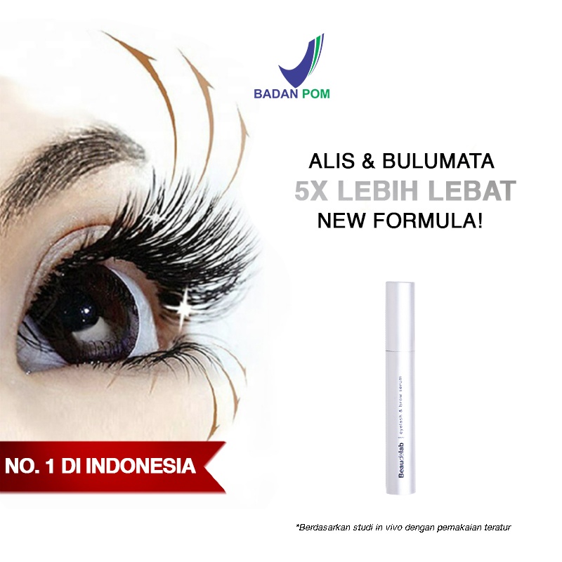 Serum Bulu Mata BPOM | Beaudelab Penumbuh Alis &amp; Bulu Mata Cepat Instant | Eyelash Extension &amp; Brow Growth Serum | Non Oil Eyelash Serum Water based Serum NewLab New Lab