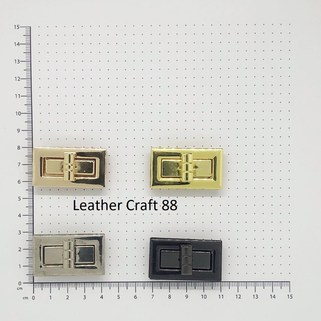 Kunci Tas Kotak/ Kunci Putar / Kancing Putar 3,8 cm