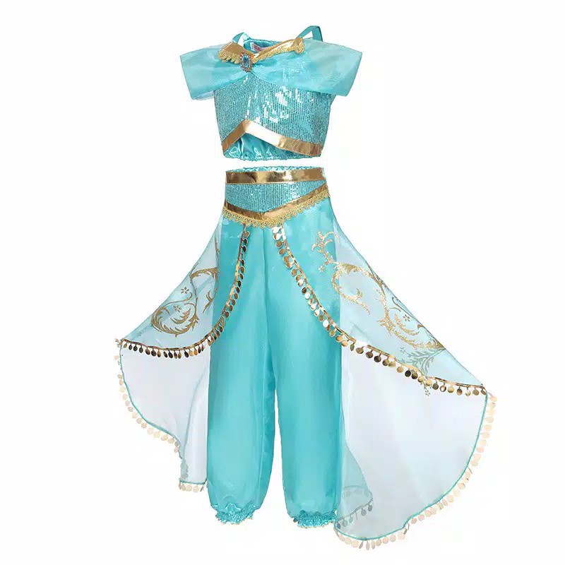 TBI Kostum Princess Jasmine Import Kostum Aladin Gaun Pesta Anak Pesta Halloween A Whole New World