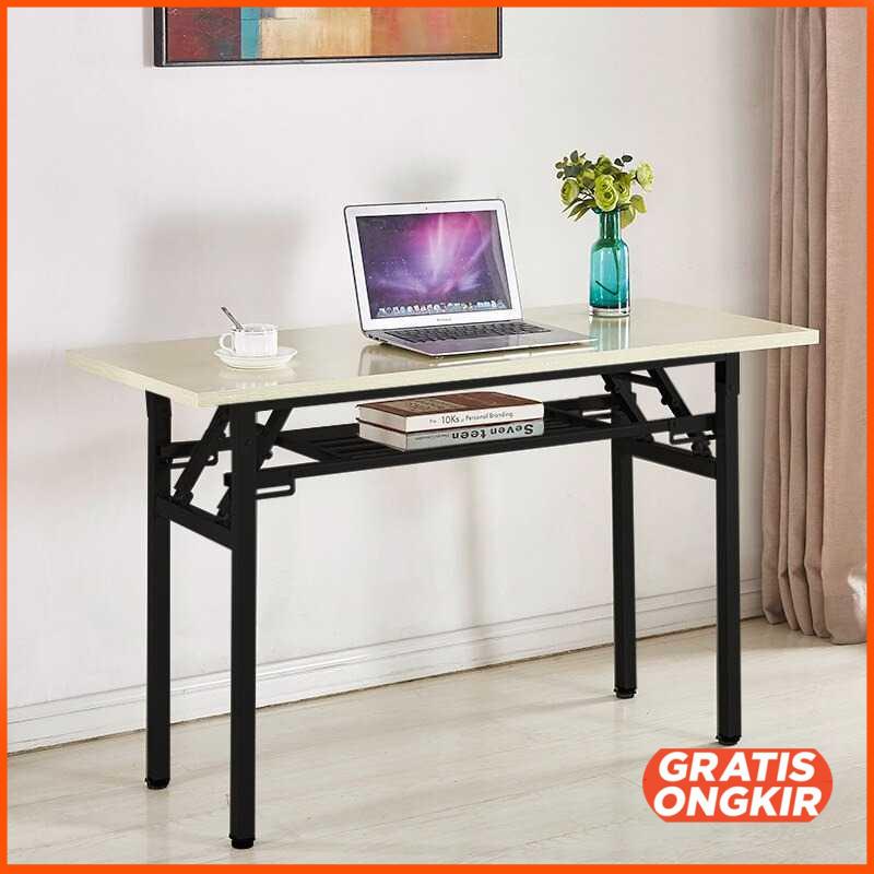 Meja Kayu Belajar Laptop Lipat Foldable Desk 80x40CM DN03