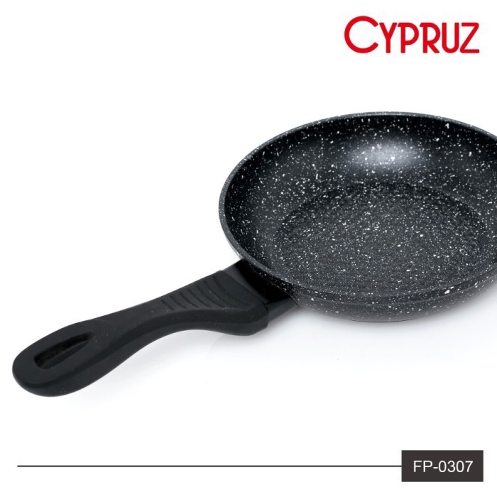 Wajan Cypruz FP0307 Fry Pan Black Marble Ceramic 24cm Anti Gores