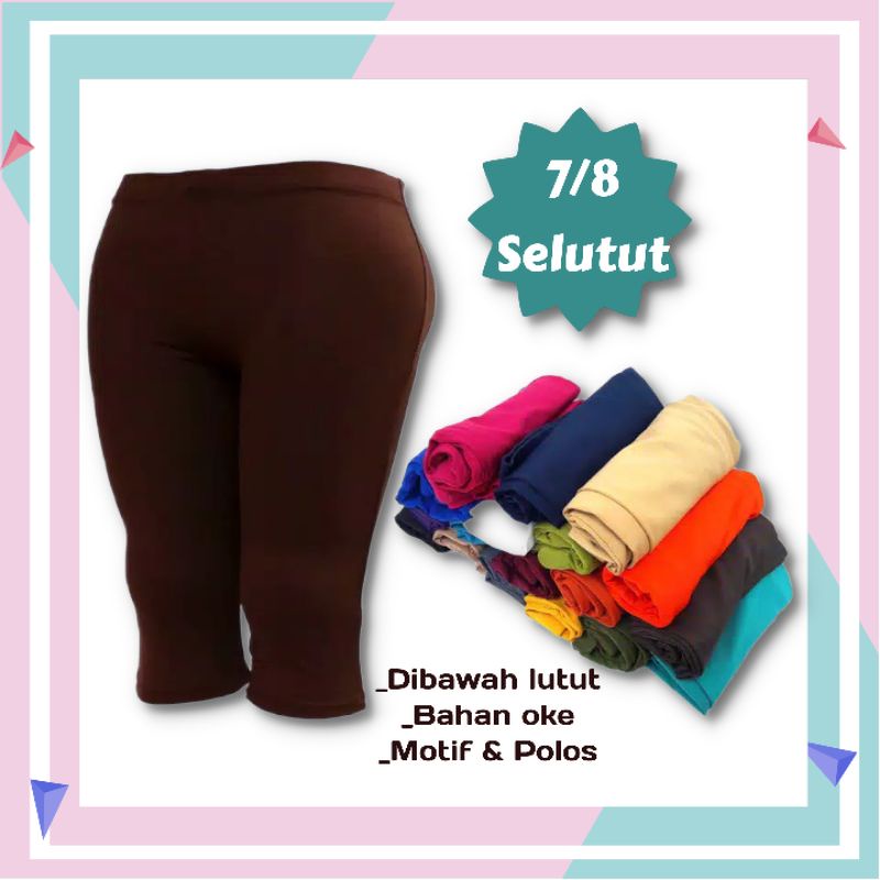 Legging pendek 3/4 bahan spandek premium standart sampe jumbo