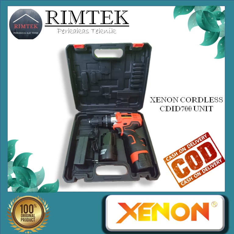 XENON CDID700 MESIN BOR IMPACT BATERAI CORDLESS IMPACT DRILL 14.4 V