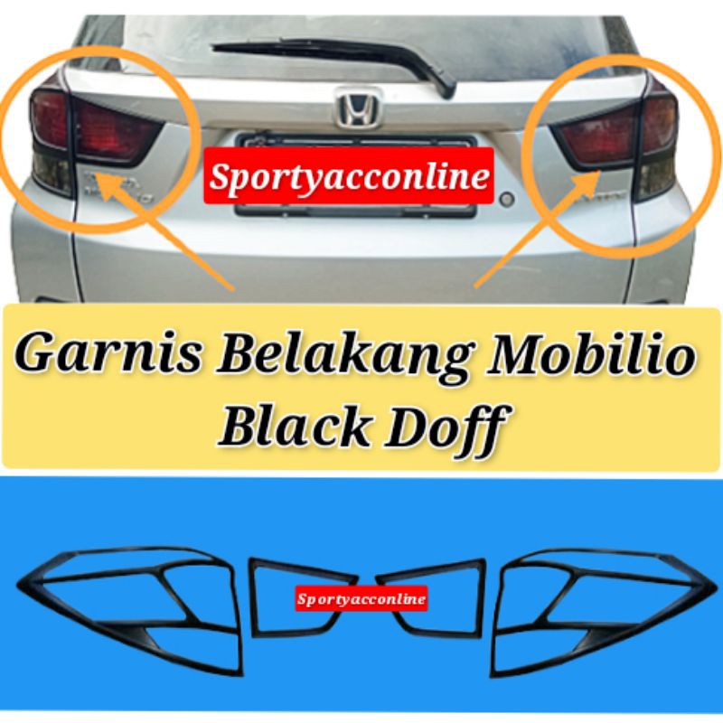 Garnis lampu belakang mobilio 2017-2021 black doff