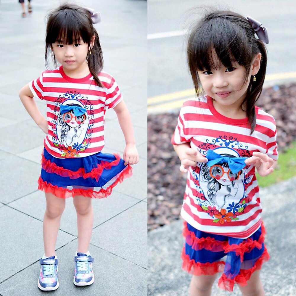 Setelan Anak Cewek Ladies In The Miror Set 2in 1 (baju,rok)