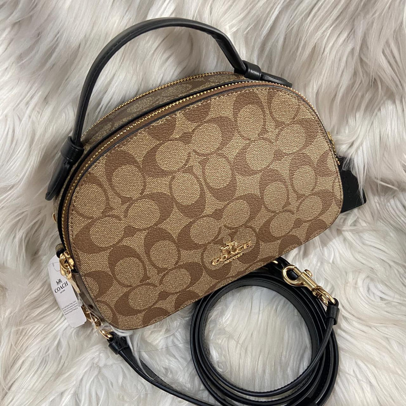 tas coach serena satchel khaki black 1591