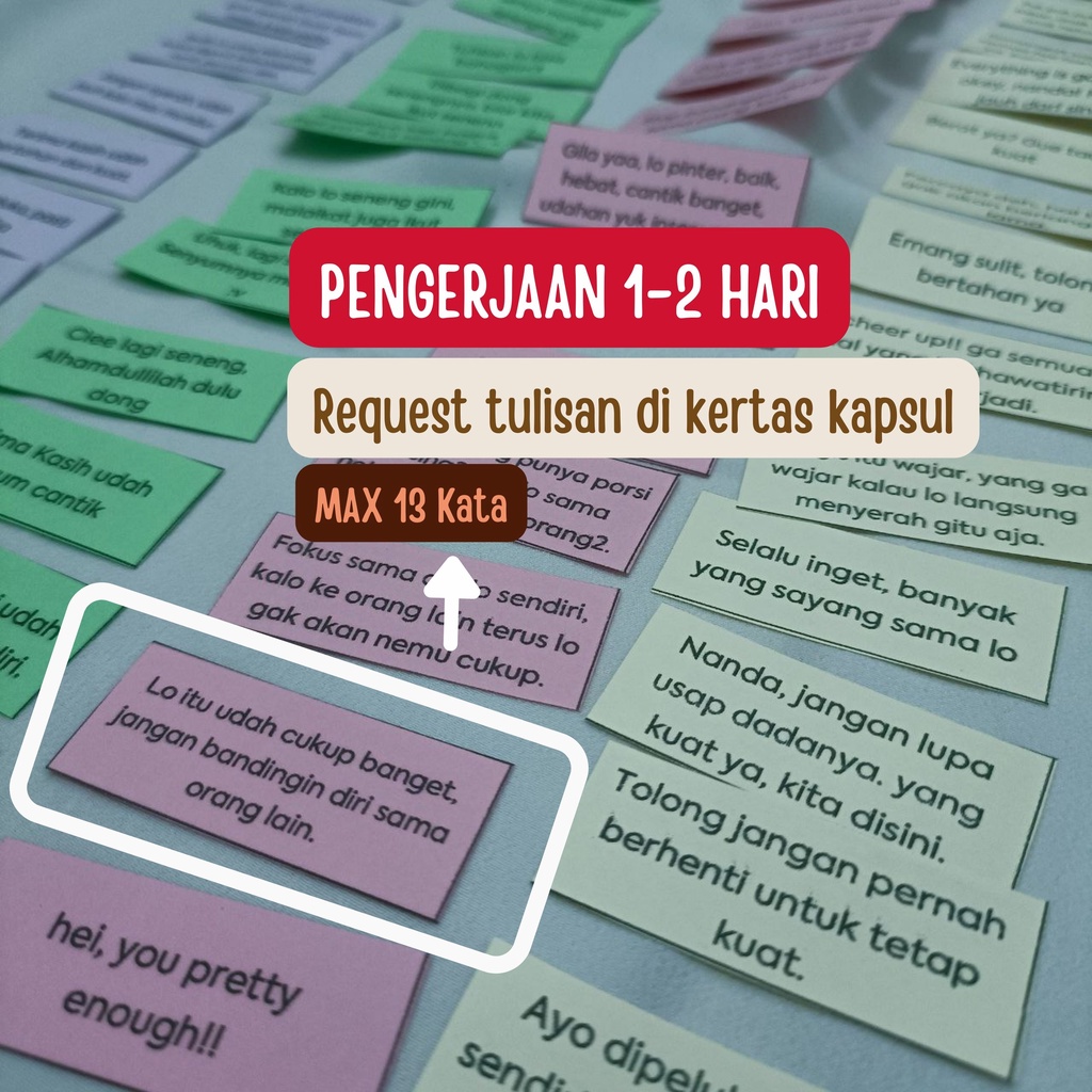 Jasa Tulis Saja / Custom Surat dalam Wish Jar | Capsul Love | Botol Surat Kapsul | DIY Kartu Ucapan 