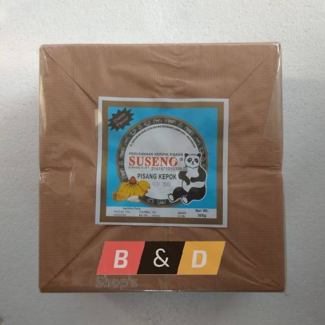 

SUSENO. Keripik Pisang Kepok Khas Lampung Kemasan Kotak Netto 500 Gram.