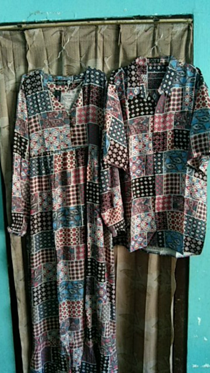 Couple Seri 3 (motif Batik) / Gamis Couple / Gamis Harian / Gamis Lebaran / Gamis Casual