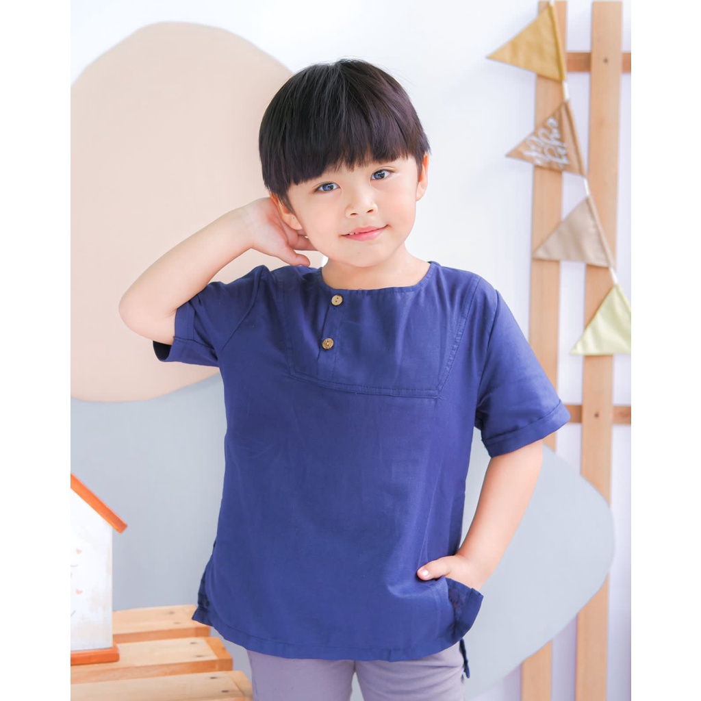 Koko Anak Noah Original Lucuna Linen Super Premium Koko Anak Laki-laki