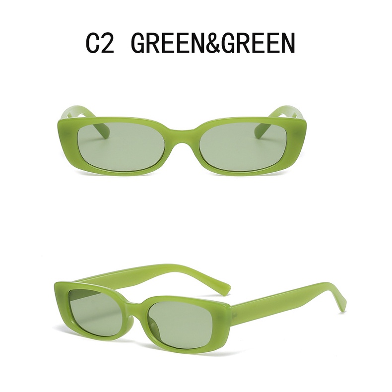 Kacamata Hitam Bentuk Persegi Panjang Warna Hitam Untuk Unisex