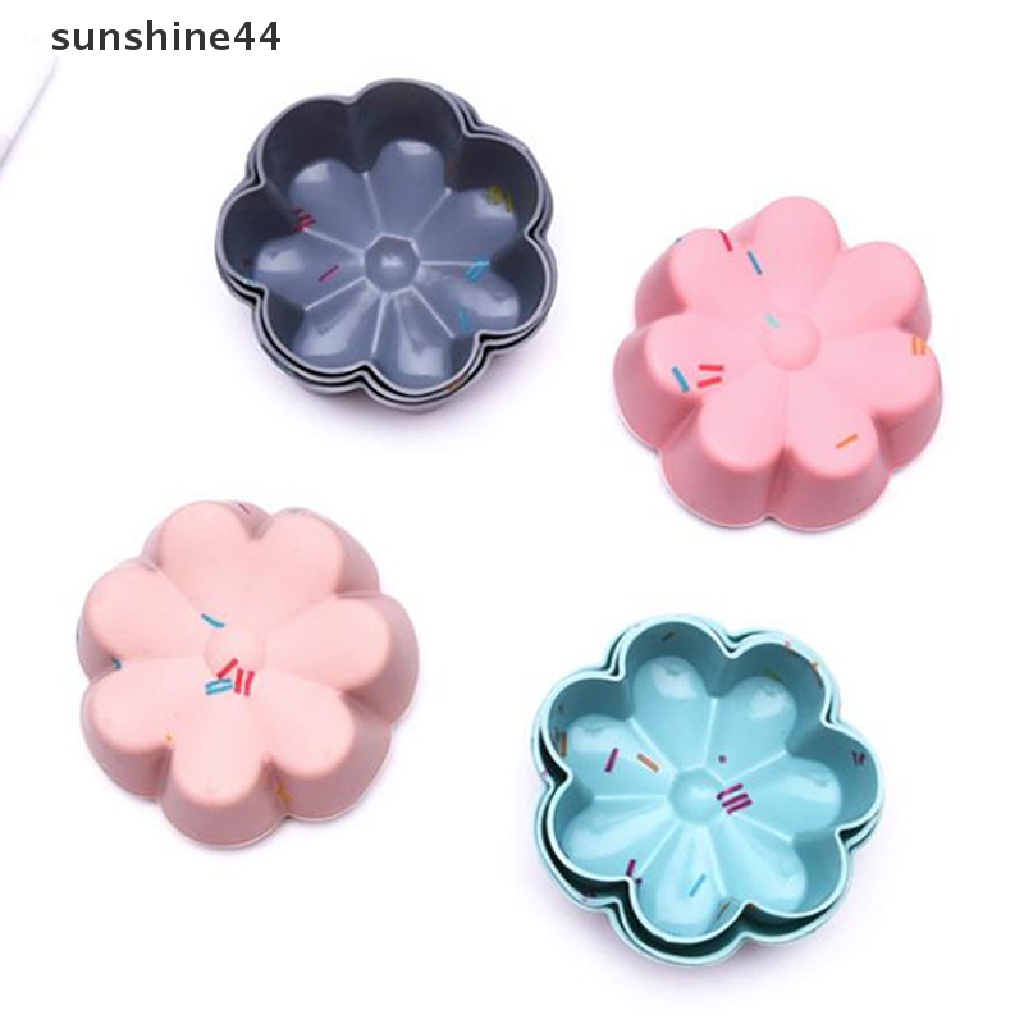 Sunshine 6Pcs / Set Cetakan Cupcake / Muffin DIY Bentuk Bunga Reusable