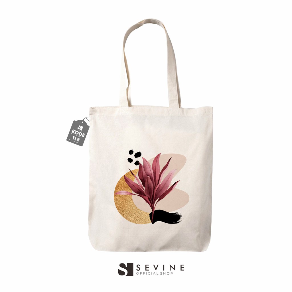 Sevine Totebag Custom Tas Wanita Tote Bag Resleting Tropical Series - TL