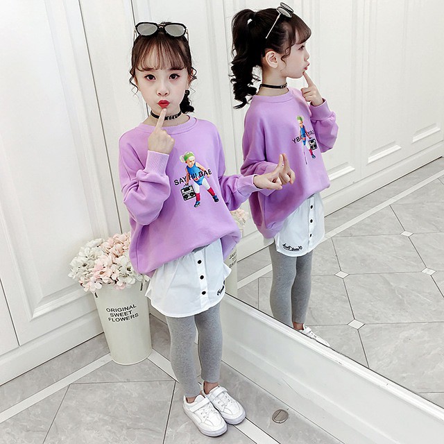 Setelan Anak Perempuan Pastel Purple