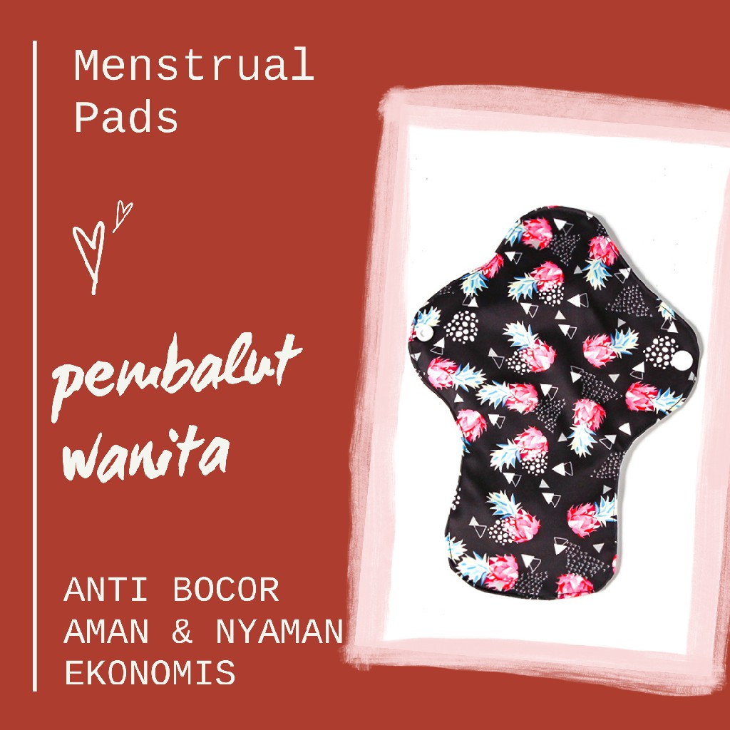 [HI] 4 PCS PEMBALUT KAIN CLOTH MENSTRUAL PADS MENSPAD WATERPROOF BAHAN BAMBOO CHARCOAL ANTI BAKTERI