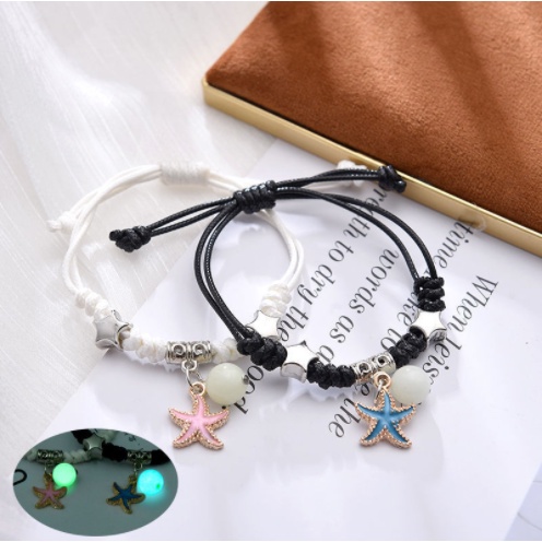 2 Pcs Gelang bercahaya Couple teman terbaik Gelang Tali Karet Gelang Produk Baru Di Toko Couple Bracelets Fashion new