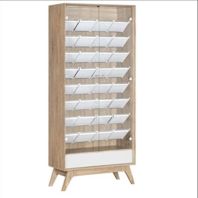 Rak sepatu kaca lemari sepatu minimalis