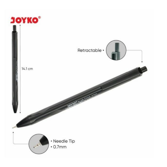 PULPEN JOYKO VOCUS BP-338 0.7mm BOLPEN PENA BALL PEN 0,7 mm - HITAM