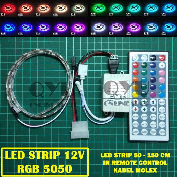 Jual LED Strip RGB 5050 - Remote Control Single - Molex - Mod Casing PC Murah