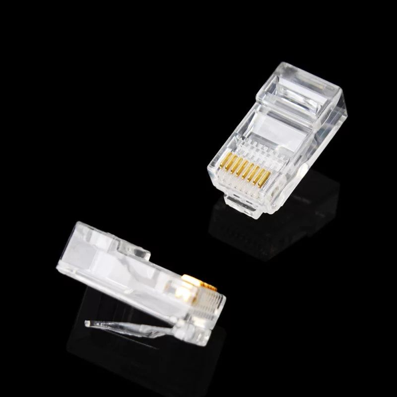 RJ45 8P8C RJ-45 Modular Plug untuk Jaringan CAT5 LAN Profesional dan Berkualitas Tinggi