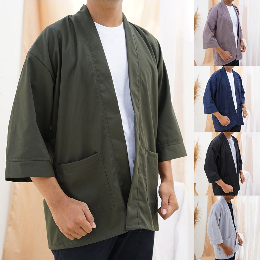 Outer Kimono Pria Umair – Baju Koko Kimono Polos