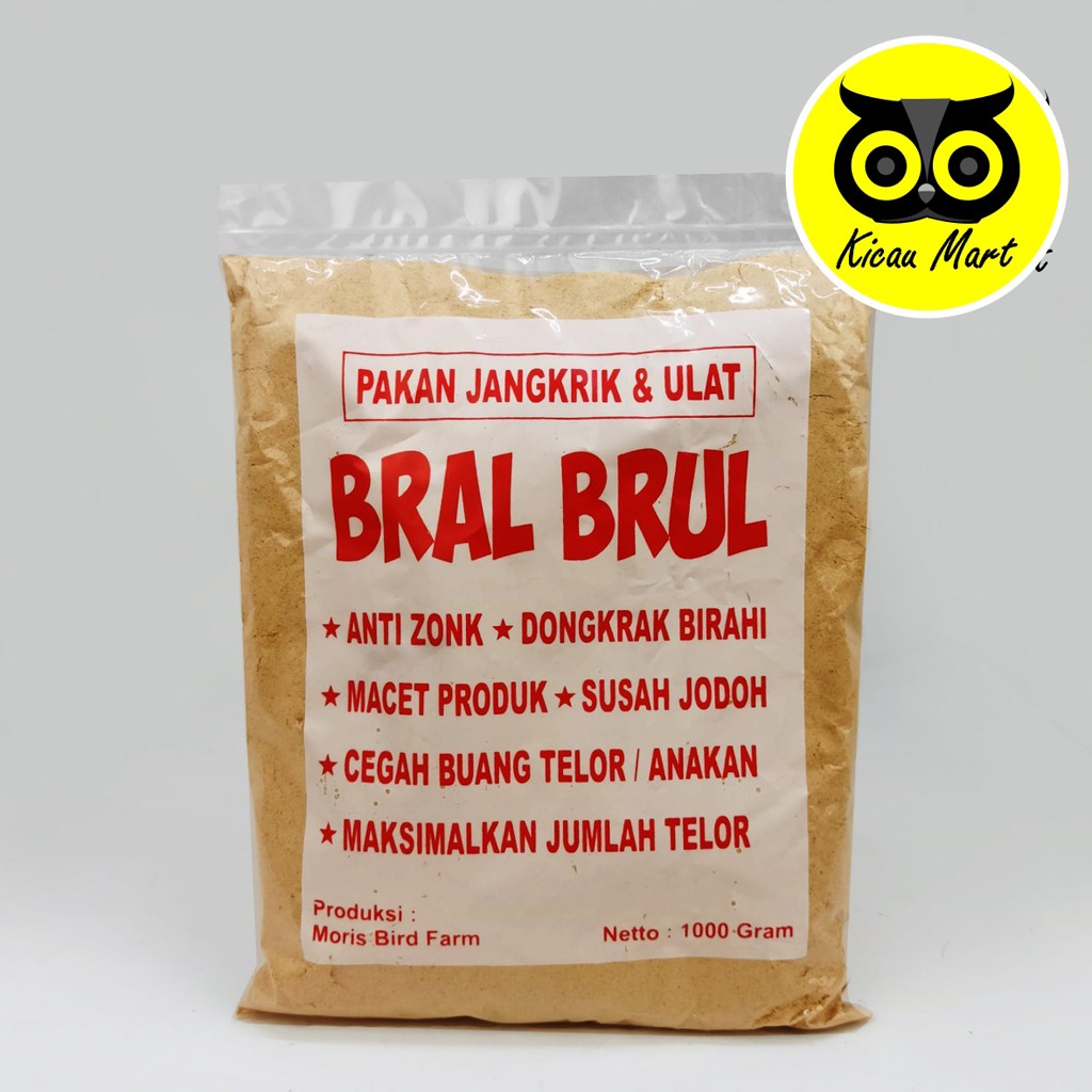 BRAL BRUL PAKAN JANGKRIK 1 KG MAKANAN NUTRI JANGKRIK BRALBRUL MAKANAN PROTEIN ULAT PAKAN INDUKAN MURAI BATU ANIS KACER GACOR