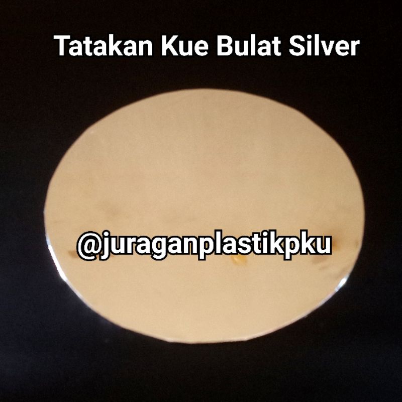 Tatakan Kue Bulat Silver Diameter 20 cm | 22 cm / Alas Triplek Kue Tart Tar Bolu Cake Round Lingkara